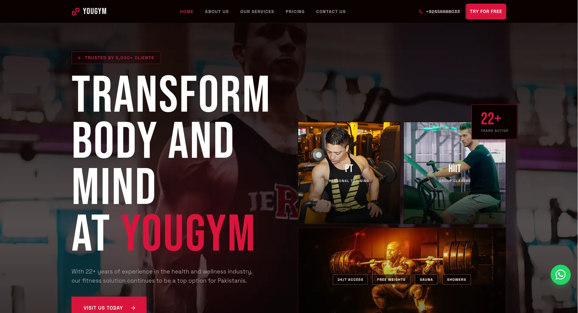 YOUGYM Website — live website screenshot